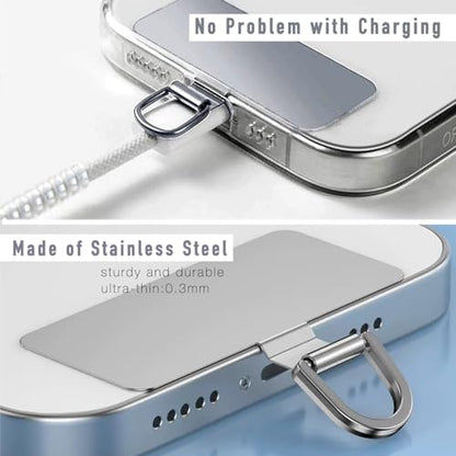 20 Pack Stainless Steel Phone Tether Tab for Lanyard & Strap - style: Non-rotatable