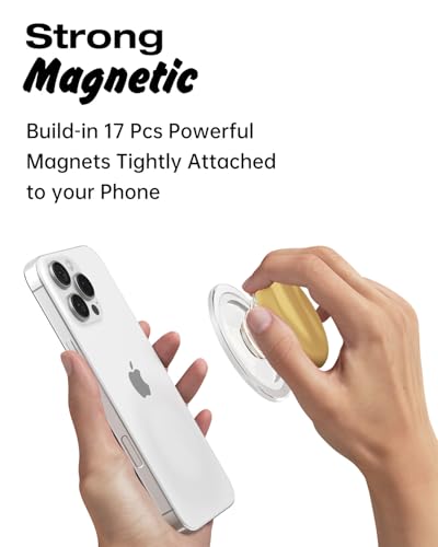 Svanove Silicone Magnetic Phone Grip Compatible with Magsafe Phone Grip Holder, Cute Cell Phones Grips Stand Collapsible Kickstand for iPhone Samsung, Slim Thin Matte Soft Rubber TPU, Yellow - color: Yellow, style: Magnetic
