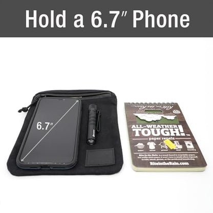 Tintris Belt Pouch for Men Women YKK Zippers, EDC Belt Pouch Bag Waist Pack for Hiking, Traveling, Outdoors, Water Resistant, Tough Waxed Canvas, Black - style: Flat Design