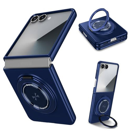 Magnetic Case for Samsung Galaxy Z Flip 7, [Compatible with MagSafe] Military Grade Shockproof Slim fit Samsung Z Flip 7 Phone Case with Magnetic Ring Kickstand, Blue - color: Blue, size: Samsung Galaxy Z Flip 7