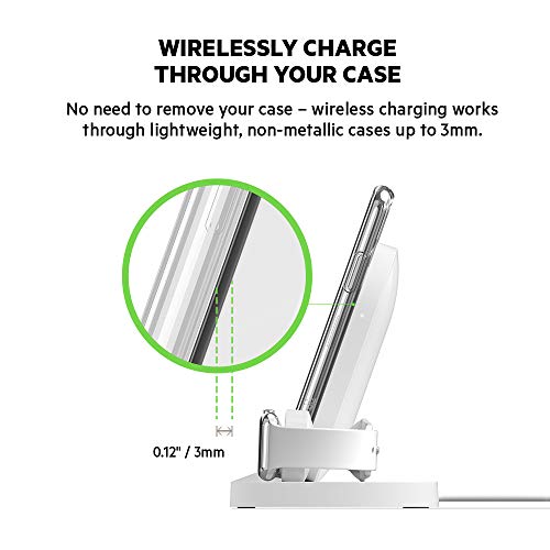 Belkin Boost Up Wireless Charging Dock for iPhone + Apple Watch + USB-A Port (Wireless Charger for iPhone XS, XS Max, XR, X, 8/8 Plus, Apple Watch 4, 3, 2, 1) - White