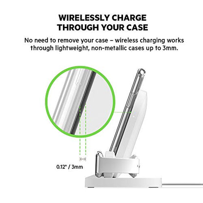 Belkin Boost Up Wireless Charging Dock for iPhone + Apple Watch + USB-A Port (Wireless Charger for iPhone XS, XS Max, XR, X, 8/8 Plus, Apple Watch 4, 3, 2, 1) - White