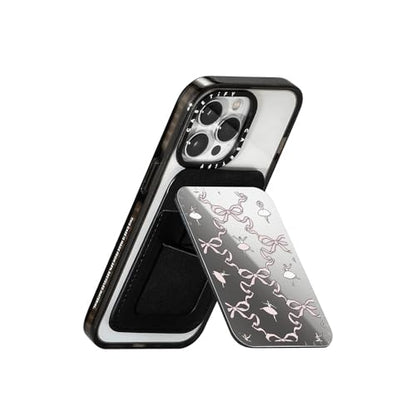CASETiFY Snappy Card Holder Stand Compatible with Magsafe - Ballerina Pattern - Silver Mirror - color: Ballerina Pattern