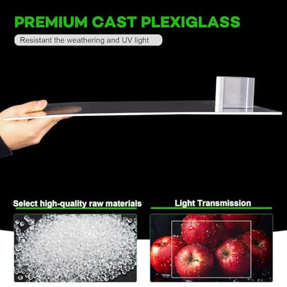 VOISEN 2 Pack Plexiglass Sheets 1/8 Inch Thick, 24"X36" Plexi Glass Panel - size: 24"x36", 1/8" Thick