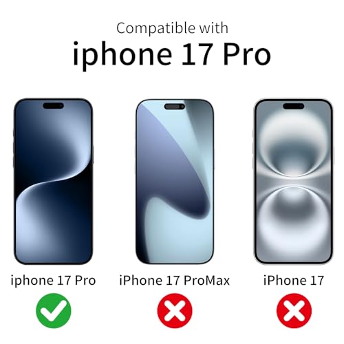 Screen Protector for iPhone 17 Pro, 3 Pack Tempered Glass Film with 3 Pack Camera Lens Protector, 9H Hardness, HD Clear, Scratch Resistant, Case Friendly, Easy Install - size: iPhone 17 Pro