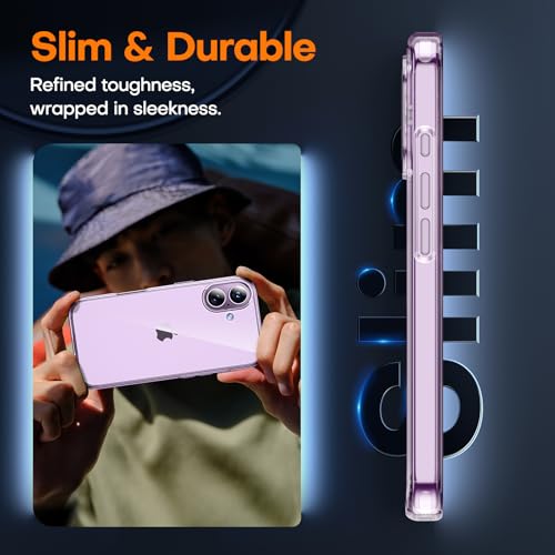 TAURI for iPhone 17 Case, Full Camera Protection with Screen Protector, Anti-Yellowing Military-Grade Protection Shockproof Slim Phone Case for iPhone 17, Clear - color: A-Clear