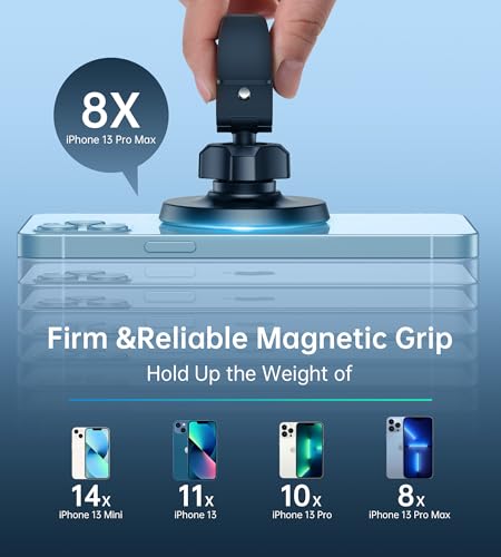 Magnetic Car Mount Phone Holder - Mag Safe Air Vent Phone Mount for Car Compatible with iPhone 15 14 13 12 Pro Max Mini Plus, 360° Adjustable Mag Safe Car Mount Phone Holder for All Phone