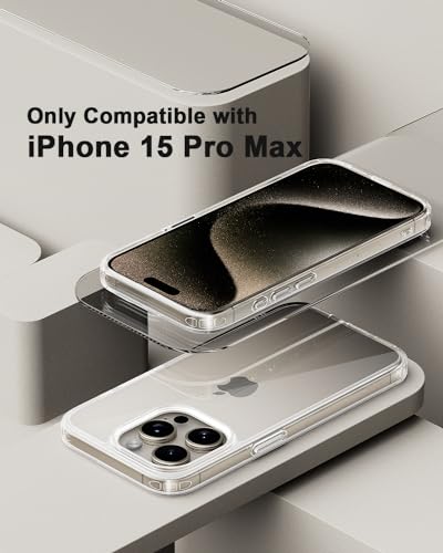 Mobnano Compatible with iPhone 15 Pro Max Case, with Multicolor Protective Shockproof Bumpers, Crystal Clear Back Not Yellowing Anti-Scratch Hard PC Back & Soft Silicone TPU Frame Cover - Clear - color: Clear, size: iPhone 15 Pro Max