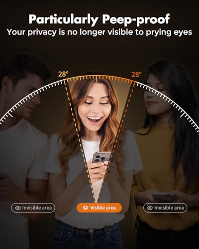 UNBREAKcable Privacy Screen Protector for iPhone 16 Pro, Full Coverage Shatterproof Tempered Glass [True 28°Anti Spy] [9H Hardness] [Easy Installation Frame] 2-Pack Private Screen for iPhone 16 Pro - size: iPhone 16 Pro