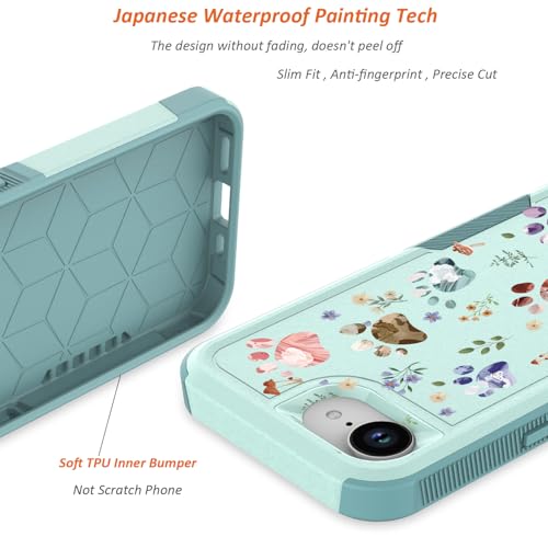 for iPhone 17e Case & iPhone 16e Case: Cute Flowers Floral Design for Girls Women Military Grade Drop Protection TPU Bumper Shockproof Silicone Phone Cover (Dog Paw/Garden) | 2025 - color: Dog Paw/Garden
