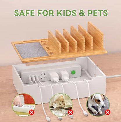Pezin & Hulin Charging Station, Natural+White (No USB Charger and Cables) - color: Natural+White, size: Dock (No Charger&Cables)