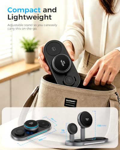 25W 3 in 1 Wireless Charging Station for Magsafe Charger for Apple - color: black
