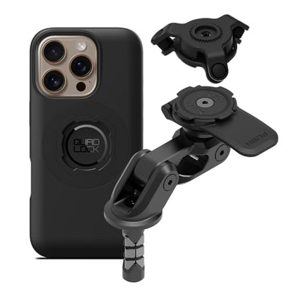 Quad Lock Motorcycle Fork Stem Mount PRO Kit with Vibration Dampener and MAG Phone Case for iPhone 16 Pro - size: iPhone 16 Pro