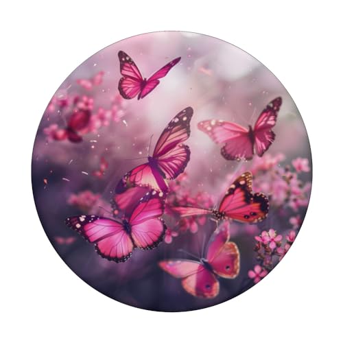 Pink Butterflies PopSockets Standard PopGrip - style: Standard