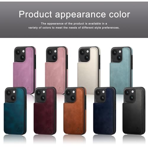 DJDUCK Designed for iPhone 15 Case Wallet with Card Holder, [Magnetic Clasp Cover] [RFID Blocking Leather Protection] Shockproof Women Men Cases 6.1 Inch for Apple 15 White - color: Creamy-White