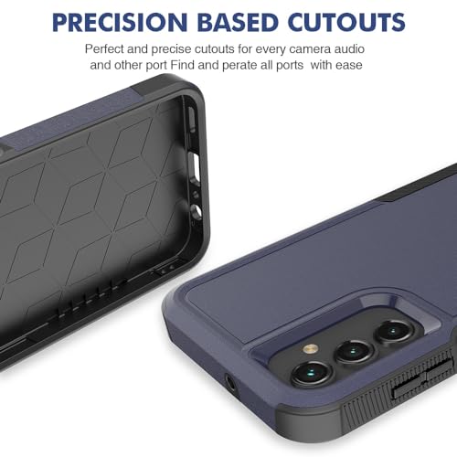 for Galaxy A15 5G Phone Case, [Military Grade Drop Tested] with HD Screen Protector, Dual Layer Protective Heavy Duty Cell Phone Cover Non-Slip Shockproof Case for Samsung Galaxy A15 5G (Blue) - color: Blue