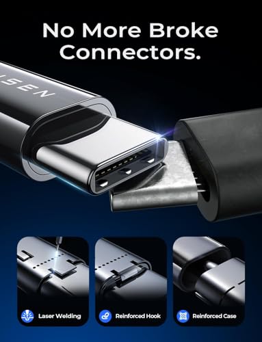 LISEN USB C to USB C Cable, 240W Fast Charging Cable (3.3FT+6.6FT) - color: Black, size: 3.3FT+6.6FT