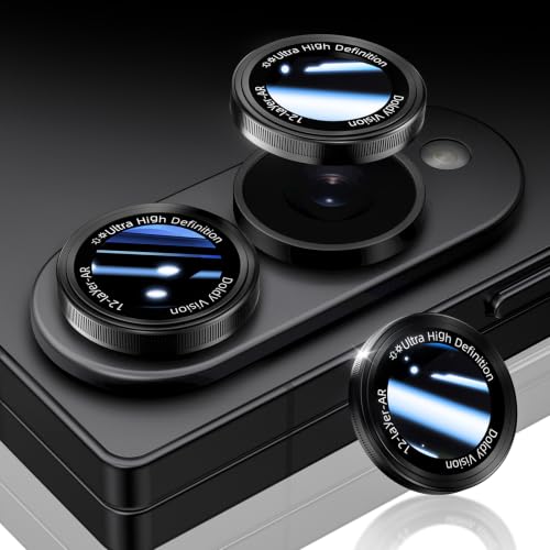 HelloDeere for Samsung Galaxy Z Fold 8 Camera Lens Protector, Military-Grade 9H+ Tempered Glass with AR Optical Tech HD Anti-Glare Anti-Scratch Metal Individual Ring Easy Install Case Friendly, Black - color: Z Flod 8 (Black)