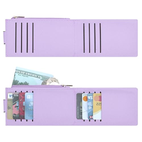 Chelmon Women's RFID Slim Card Holder Wallet | Thin Bifold Multi Card Case with Zipper Coin Pocket Purse for Women(Light Purple) - color: Light Purple
