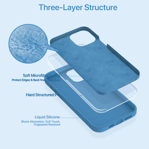 miracase Compatible with iPhone 12 Pro Max Case, [Soft Anti-Scratch Microfiber Lining], Liquid Silicone Case Gel Rubber Shockproof Drop Protection Phone Case for 12 Pro Max, Capri Blue - color: Capri Blue, size: iPhone 12 Pro Max