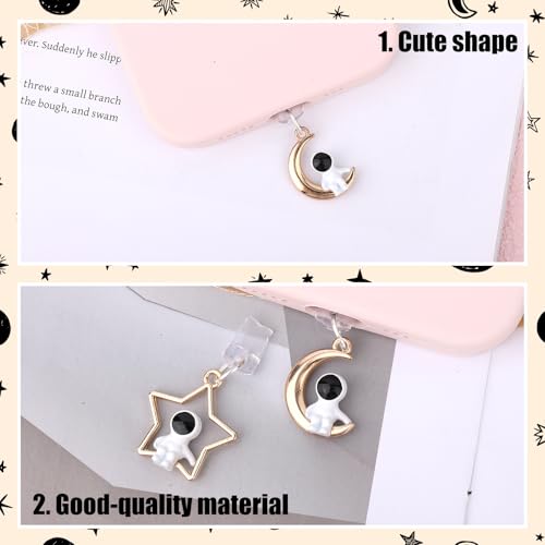 Penitue 4pcs Phone Dust Plug Charms, Creative Charging Port Dust Plug Cover - style: Astronaut Style