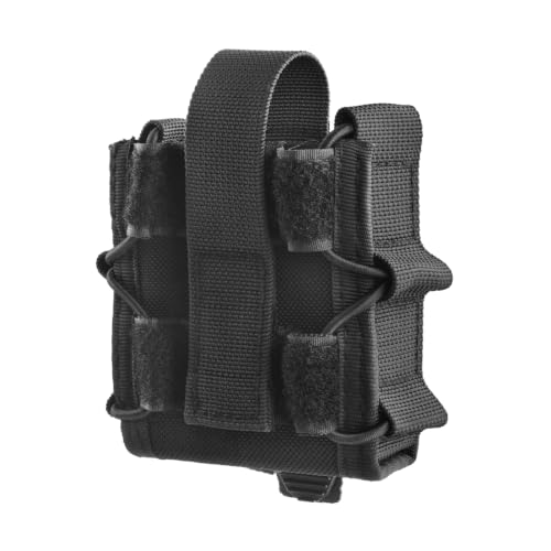 TRIWONDER Tactical Cigarette Pouch Molle Small Military Bag Battery Cigarette Case EDC Utility Card Holder Lighter Slot Mini Cigar Waist Pack - color: 02 Black - Drawstring