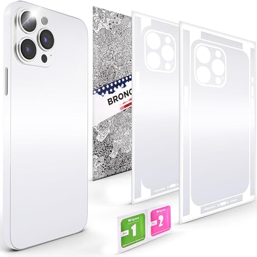 2Pcs Skin Wrap Compatible for iPhone 15 Pro – Slim Decal Vinyl Protective Film for Sides & Back – Sleek Fit, Premium Look – Compatible with All iPhone 15 Pro Cases - White - color: White
