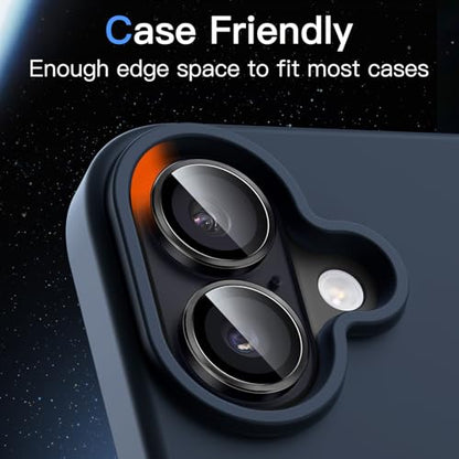 JETech Camera Lens Protector for iPhone 17, Black, 1 Set