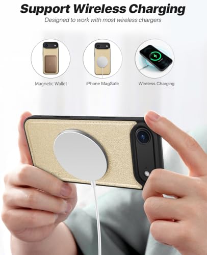 OCASE for iPhone Air Detachable Wallet Case with Card Holder, 2 in 1 PU Leather Flip Folio with RFID Blocking Stand Wrist Strap Shockproof Phone Cover 6.5 Inch 2025, Gold - color: Gold, size: iPhone Air