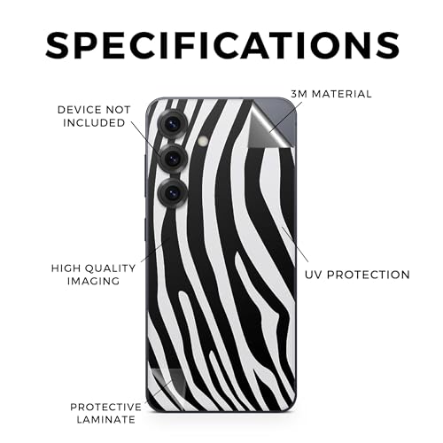 Phone Skin Compatible with Samsung Galaxy S25 - Black Zebra - Premium 3M Vinyl Protective Wrap Decal Cover - Easy to Apply | Crafted in The USA by MightySkins - color: Black Zebra, size: Galaxy S25 (Full Wrap), style: Matte Finish