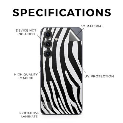 Phone Skin Compatible with Samsung Galaxy S25 - Black Zebra - Premium 3M Vinyl Protective Wrap Decal Cover - Easy to Apply | Crafted in The USA by MightySkins - color: Black Zebra, size: Galaxy S25 (Full Wrap), style: Matte Finish
