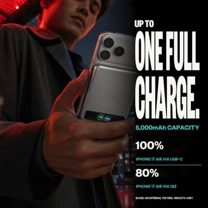 BMX 5K Semi-Solid Power Bank, 5000mAh Qi2 (Blue) - color: Blue