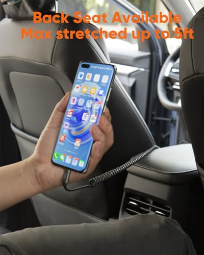 CableCreation Coiled USB C to C 60W Fast Charging Cable Max 5FT,Retractable - style: C to C
