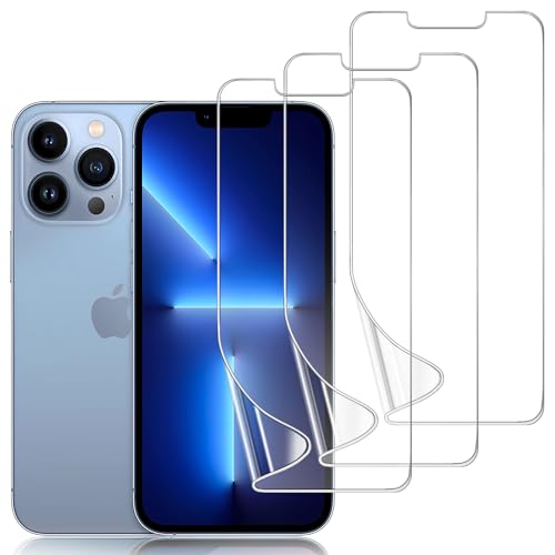 3 Pack TPU Screen Protector for iPhone 13 Pro Max / 14 Plus 6.7", Self-Healing HD Clear Soft Flexible Hydrogel Film - Scratch-Resistant, Bubble Free, Easy Installation - size: iPhone 13 Pro Max/14 Plus
