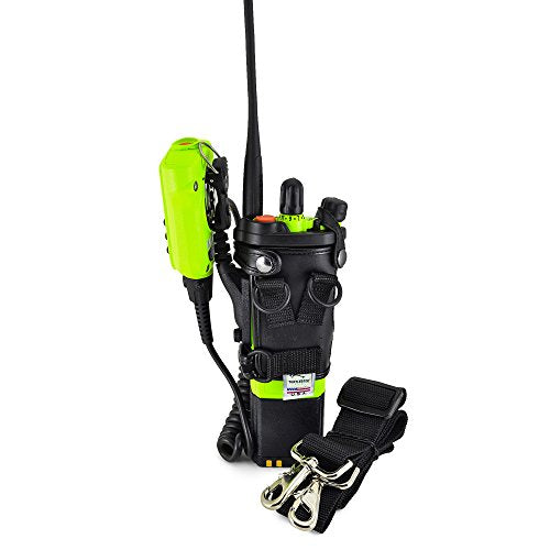 Turtleback Radio Holster for Motorola APX6000XE – Durable Leather Radio Holster with Durable Duty Belt Holder with D-Rings – All-Button Access - color: Black APX6000XE D-Ring for Straps
