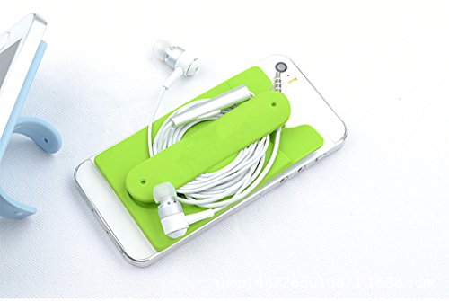 Card Holder with Cell Phone Stand,Stick-on Silicon Rubber Smartphone Sleeve Support Wallet(6pcs)