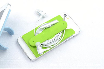 Card Holder with Cell Phone Stand,Stick-on Silicon Rubber Smartphone Sleeve Support Wallet(6pcs)