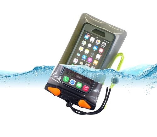 Aquapac Waterproof Phone Case, Medium, Black | iPhone and Android, Made in The UK, Hiking, Mountain Biking, Running Accessory, Floating, IPX8 certified to 30 ft deep. - color: Black, size: Medium