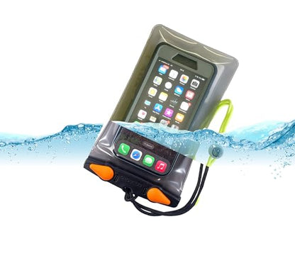 Aquapac Waterproof Phone Case, Medium, Black | iPhone and Android, Made in The UK, Hiking, Mountain Biking, Running Accessory, Floating, IPX8 certified to 30 ft deep. - color: Black, size: Medium