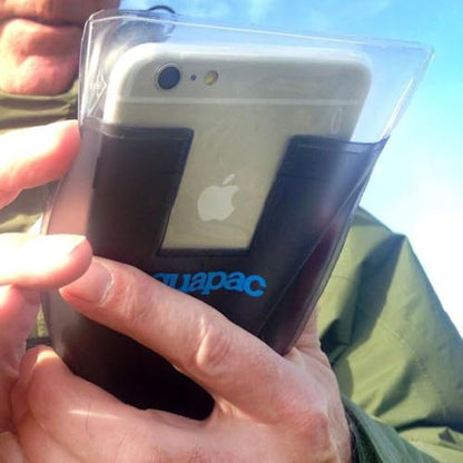 Aquapac Waterproof Phone Case, Medium, Grey | iPhone and Android, Made in The UK, Hiking, Mountain Biking, Running Accessory, Floating, IPX8 certified to 30 ft deep. - color: Gray, size: Medium