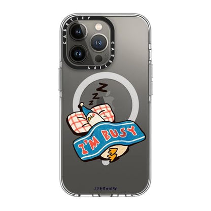 CASETiFY for iPhone 13 Pro Case - Impact Clear Compatible with MagSafe | Not Yellowing | 6.6 ft. 3x Military Grade Drop Protection | I'm so busy | Clear - color: I'm so busy, size: Iphone 13 Pro (6.1")