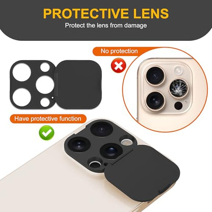 3 Pack Privacy Cover Compatible for iPhone 16 Pro/iPhone 16 Pro Max with 2 Front Camera Privacy Cover, Anti-Spy Camera Cover, Easy-Adhesive Design, Safeguard on iPhone 16 Pro/16 Pro Max. Black - size: iPhone 16 Pro/ iPhone 16 Pro Max