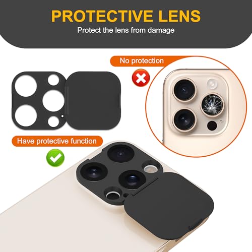 3 Pack Privacy Cover Compatible for iPhone 15 Pro/iPhone 15 Pro Max with 2 Front Camera Privacy Cover, Anti-Spy Camera Cover, Easy-Adhesive Design, Safeguard on iPhone 15 Pro/15 Pro Max. Black - size: iPhone 15 Pro/ iPhone 15 Pro Max