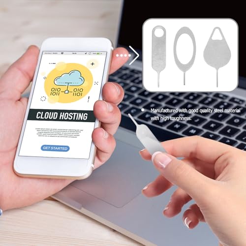 100 Pcs Silver Sim Ejectors and Removal Pins for Smartphones and Tablets Compact Sim Card Tray Openers for Cell Phone Maintenance and Repair