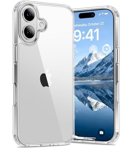 Vakoo Case for iPhone 16 Plus | Clear Anti-Yellowing, Hard Back, Military-Grade Drop Protection, Supports Wireless Charging - Transparent - color: Transparent, size: iPhone 16 Plus