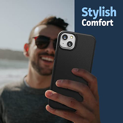 Encased Thin Armor Designed for iPhone 14 Belt Clip Case, Slim Fit Phone Case with Holster (Matte Black) - size: iPhone 14