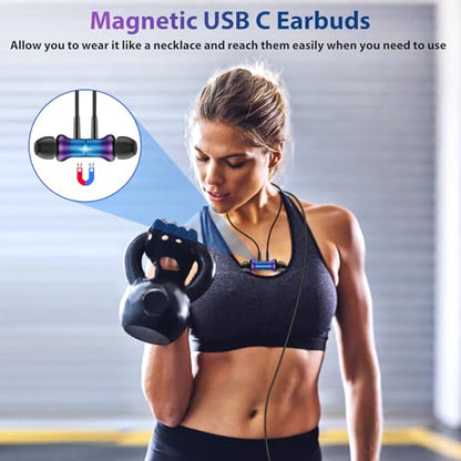 COOYA USB C Headphones for iPhone 17 18 Pro Max/iPad Wired Earbuds Purple - color: Purple