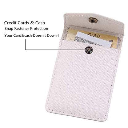 Ultra-Slim Self Adhesive Credit Card Leather Wallet - color: C:Beige
