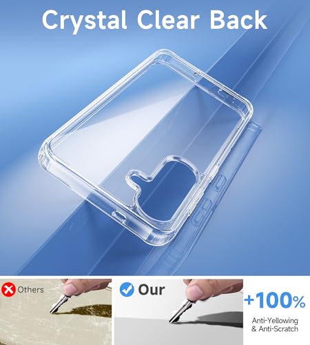 USLAI Case for Samsung Galaxy S25, Anti-Yellowing, Crystal Clear Back, Shockproof & Military‑Grade Drop Protection - Transparent - color: Clear, size: Galaxy S25