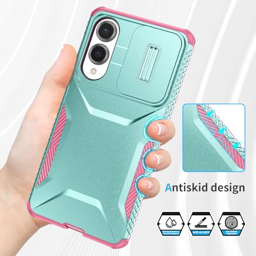Asuwish Phone Case for Samsung Galaxy S25 Edge 5G with Screen Protector and Slide Camera Cover Rugged Hybrid Shockproof Protective Cell Accessories S25Edge 25S S 25 25Edge 6.66 2025 Men MintGreen - color: Green